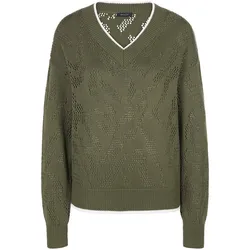 Legerer V-Pullover BASLER grün, 38