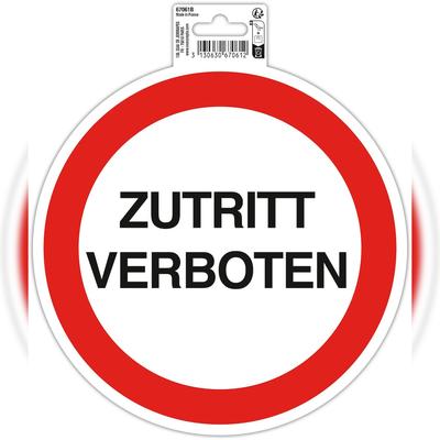 Exacompta 67061B Hinweisschild selbstklebend, Zutritt verboten, 20 cm, PVC -