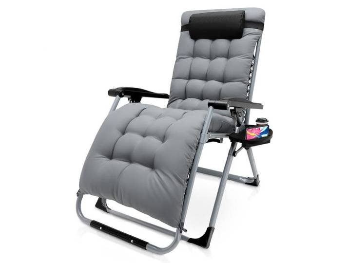 Chaise longue de jardin inclinable fauteuil d'extérieur Chaise de plage ou de camping pliable siège pour terrasse détente