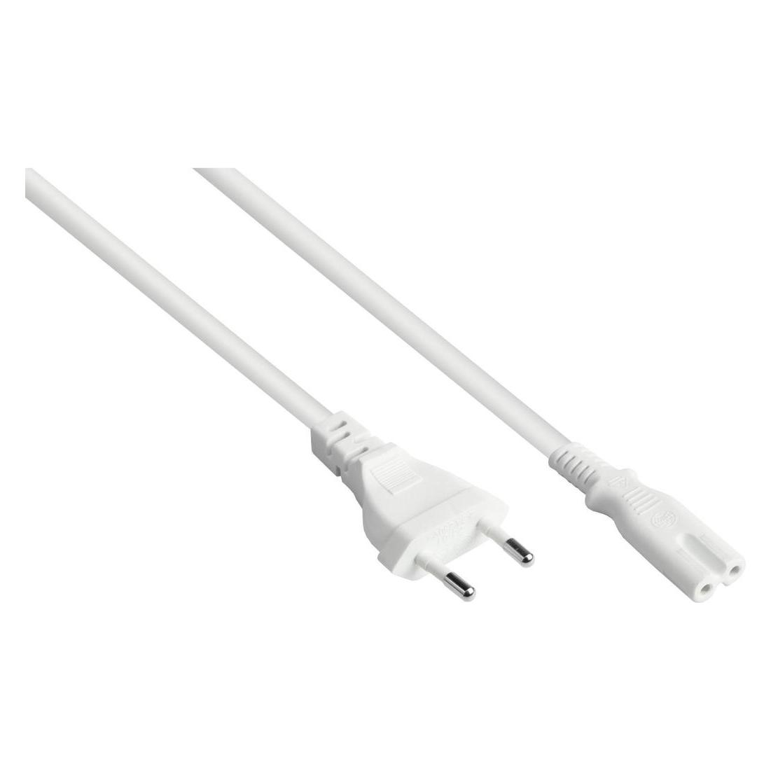 Varia Euro-Netzkabel Typ C auf C7/Euro 8 Buchse, weiss, 10m, 0,75mm² (10 m, CEE 7/3) (407311)
