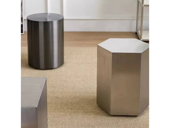 Table d'appoint de canapé en acier inoxydable, artisanat en métal, tabouret de salon, tabouret de chambre à coucher, bureau d'étude
