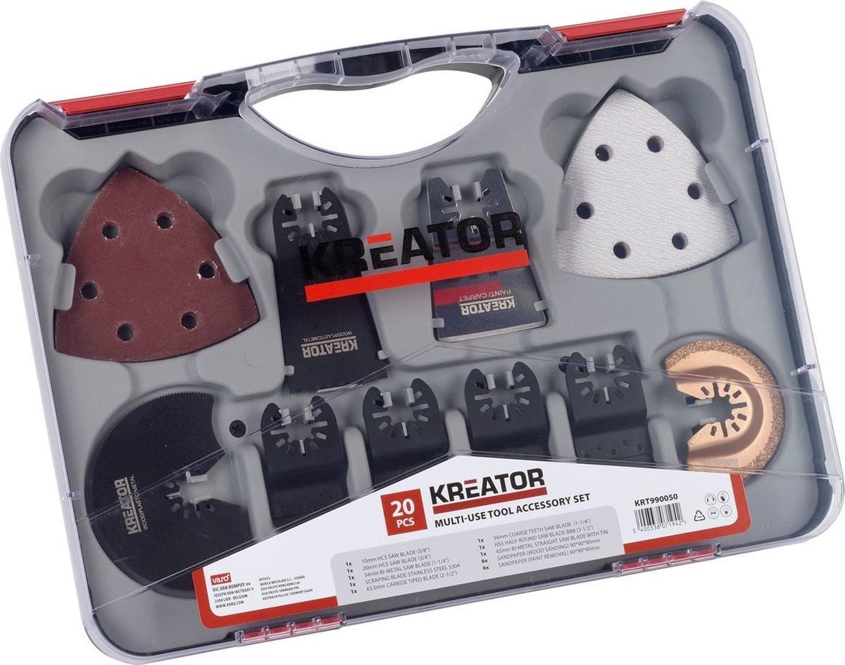 Kreator KRT990050 Accessoireset voor multitool - Oscillerend - 20 accessoires