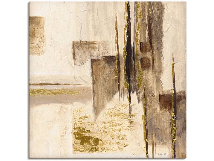 Leinwandbild ARTLAND Goldene Silhouette I , beige (farbe bild(er): naturfarben), B:40cm H:40cm, Bilder, Leinwandbild, auf Holzrahmen gespannt