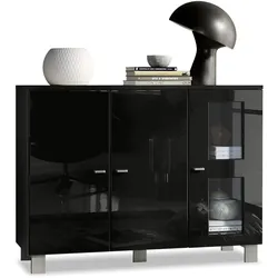 SIDEBOARD Denjo Tür in Schwarz Hochglanz