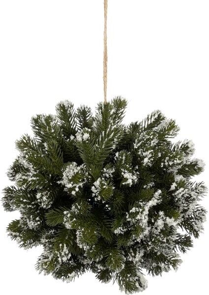 Mica Decorations Grankugle Til Ophæng, Frosted Grøn, Ø24 Cm