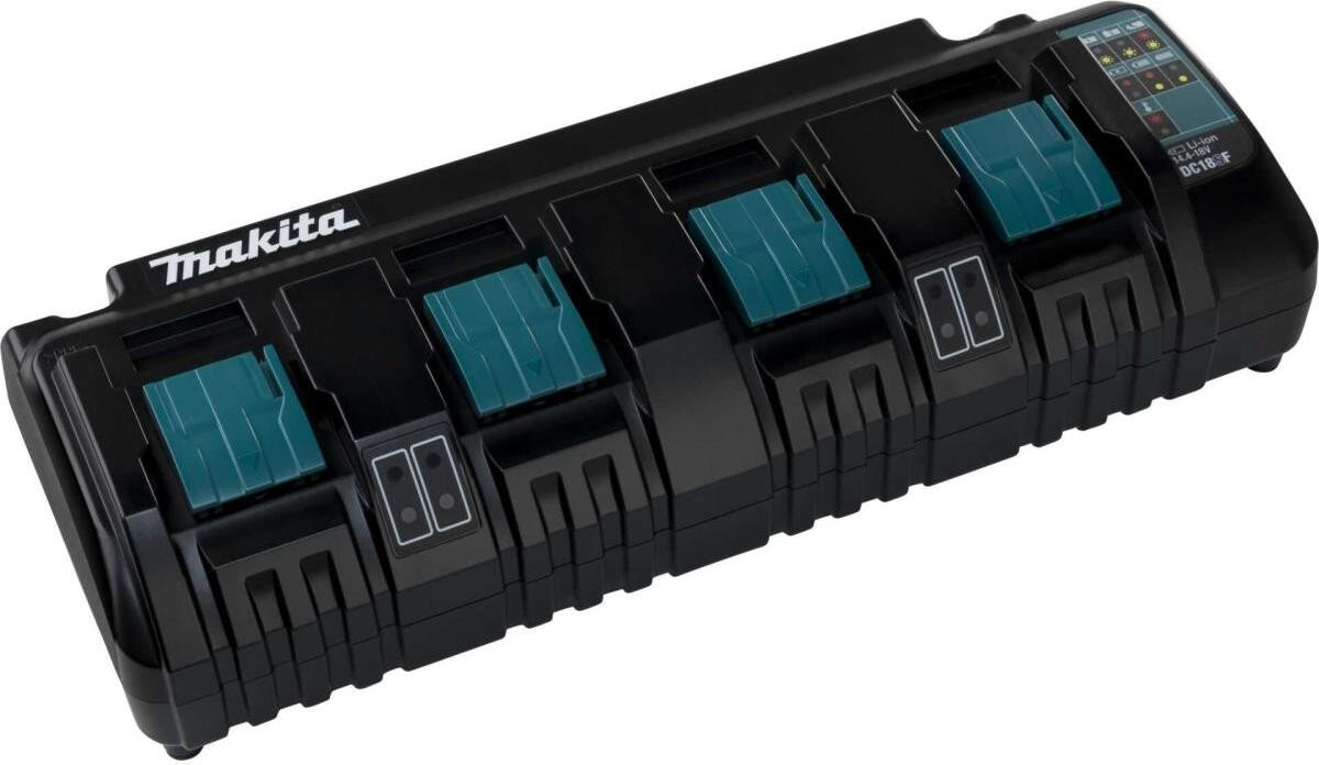 Makita DC18SF Batterijlader met 4 aansluitpunten voor het gelijktijdig laden van 4 batterijen, 3A