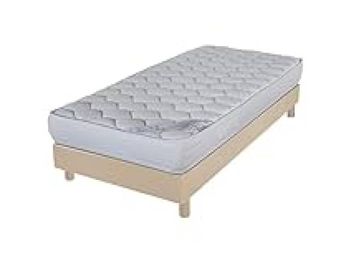 EBAC Literie Matelas et sommier 90x190 Mousse - Decokit - Soutien Medium - Sommier démonté - Chêne