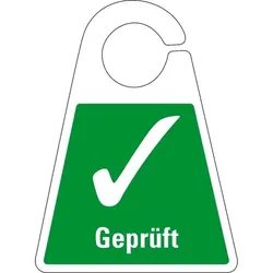 Qualitätsanhänger Geprüft, beidseitig bedruckt, grün, Kunststoff, 120x165mm I 10 Stk
