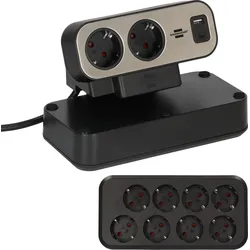 brennenstuhl estilo Duplex USB 10-fach Tischsteckdose schwarz
