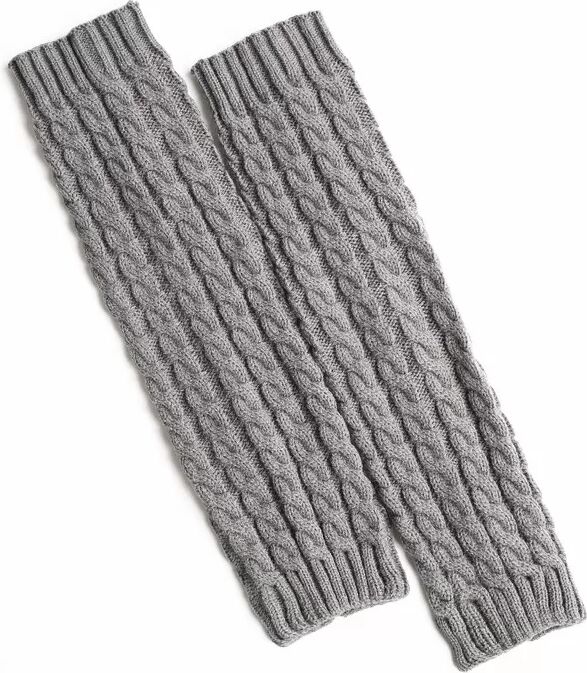 INF Warme gestrickte Beinlinge, 1 Paar Grau