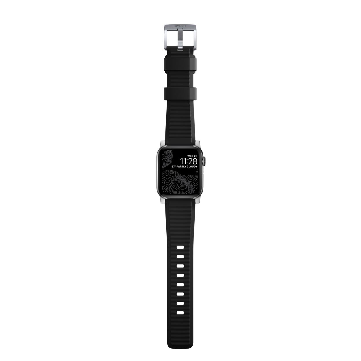 Nomad Strap Rugged V2 Connector Silver 42/44mm (44 mm, Kunststoff) (NM1A41SN00)