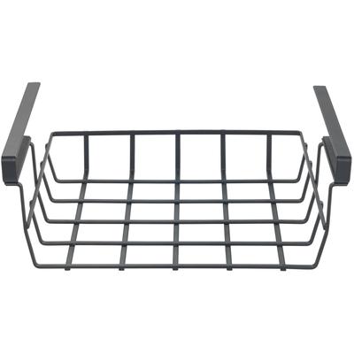 Einhängekorb WENKO "Modell Klea Schwarz", schwarz, B:34cm H:13cm T:25cm, Kunststoff, Metall, Aufbewahrungsboxen, offener Drahtkorb aus Metall für Regale, Küchen- oder Kleiderschränke