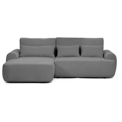 ECKSCHLAFSOFA Oliver im Bouclé-Gewebe, Grau, links