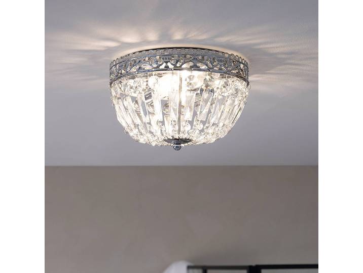 Plafonnier Etienne 25 x 17 x 25cm Transparent/Chrome Fer verni E14