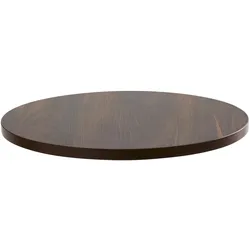 Oviala Business Runde Tischplatte aus Melamin 60 cm dunkles Holz Rivoli - Oviala