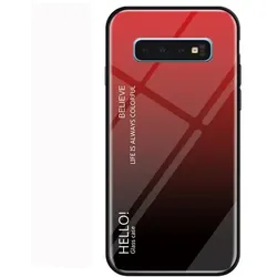 Handy Tasche für Samsung Galaxy S10 Gradient Glas Case Cover Schutz Hülle Rot