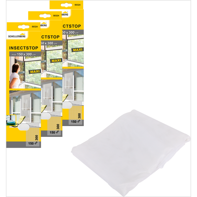 Fliegengitter-Gewebe SCHELLENBERG "Maxi für große Fenster", weiß (rahmen: weiß gewebe: weiß), B:150cm H:300cm, Insektenschutzgitter, Insektenschutz und Mückenschutz, 150 x 300 cm, anthrazit und weiß
