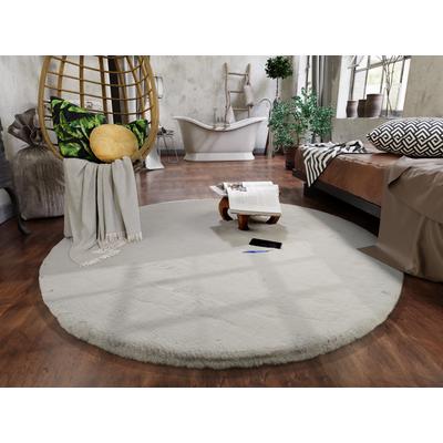 Hochflor-Teppich OCI DIE TEPPICHMARKE "ALISSA, Fell Haptik", grau, H:38mm Ø:80cm, Polyester, Teppiche, Kuschelig softer weicher Flor, Kaninchen Fell Haptik, getuftet