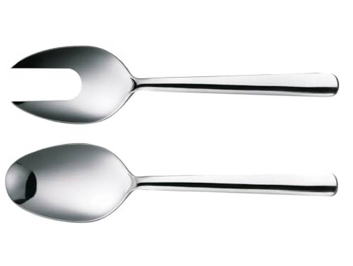 Fiskars Couverts à Salade\, 2 Pièces\, Functional Form Cuillère à salade et Fourchette à Salade\, Acier Inoxydable 18/10\, Argent/Poli\, 1002948