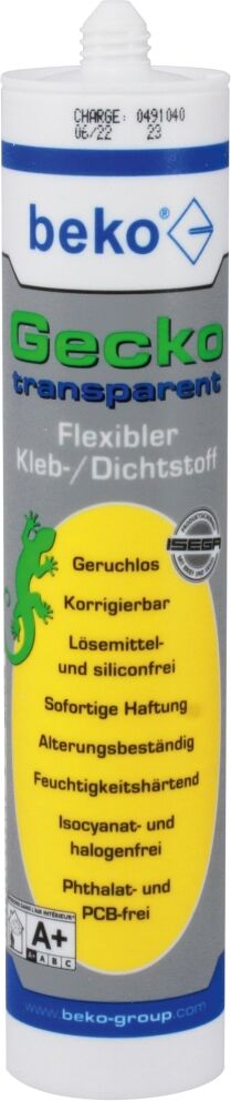 Beko Gecko, flexibler 1K-Kleb-/Dichtstoff, transparent, 290 ml