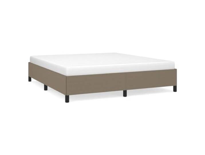 PUGYNBK Bettgestell, Grau, Taupe, 160 x 200 cm Lattenrost aus Holz, stabile Füße, atmungsaktiver Stoff, inklusive Montageanleitung