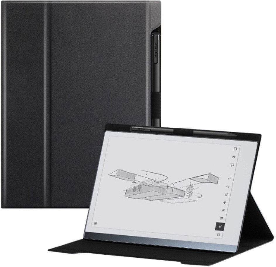 EIDERWOOD ReMarkable 2 Kunstlæder Flip Cover m. Standerfunktion & Penholder - Sort