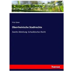 Oberrheinische Stadtrechte, Fachbücher von Fritz Geier