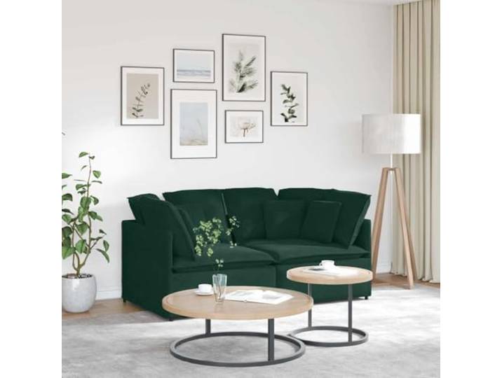 HEFZGDB Modulares Sofa mit Kissen Samt Dunkelgrün – Elegante Sitzgruppe mit weicher Polsterung und robustem Metallrahmen für vielseitige Raumgestaltung und langlebigen Komfort, ideal