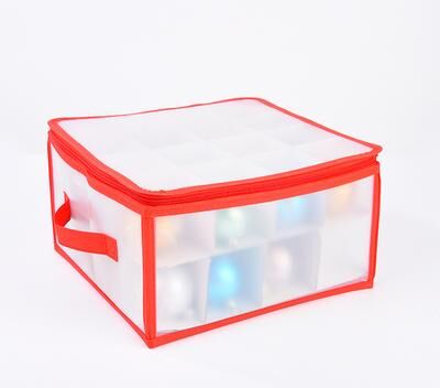 Discount Dollar Deals Christmas Ornament Storage Box With Zipper, Xmas Ball Storage Tote Box For Ornaments, Secure And Convenient 32 Grids Box