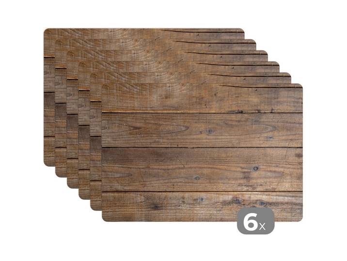 PLATZSETS 6er-Set Holzbretter mit einer besonderen Struktur 45x30 cm Tischset