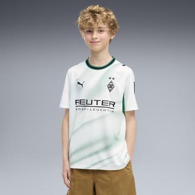 Fußballtrikot PUMA "BMG HOME JERSEY REPLICA JR", Jungen, Gr. 140, puma weiß, archive grün, Web, Obermaterial: 100% Polyester, bedruckt, regular fit normal, Rundhals, Trikots Fußballtrikot, für Jugendliche, mit DryCELL-Technologie, atmungsaktiv