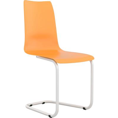 Freischwinger TOJO "stuhl", orange (orange, weiß beschichtet), B:45cm H:90cm T:50cm, Polypropylen, Stühle, Freischwinger, mit weißem Gestell
