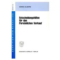 Entscheidungshilfen für den Persönlichen Verkauf, Fachbücher von Sönke Albers
