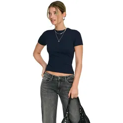 Only T-Shirt June figurbetontes Basic in Dunkelblau-M