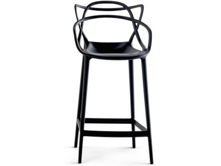Kartell Barsitz Masters Stool schwarz, Designer Philippe Starck & Eugeni Quitllet, 57x99x47 cm