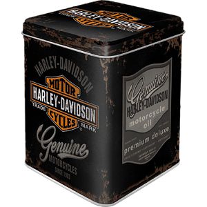 Nostalgic-Art Teedose Harley-Davidson Genuine, aus Metall, für 100g losen Tee, mit Motiv, 7,5 x 9,5 x 7,5 cm