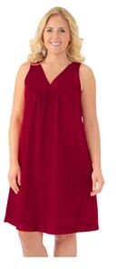 Plus Size Women's Exquisite Form®Sleeveless Short Sleep Gown by Exquisite Form in Sangria (Size 2X)