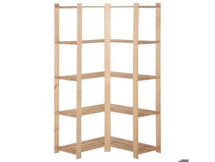 “Winter Sale TOP Étagère industrielle Brun - Étagère d'angle de rangement 5 niveaux 82 5x82 5x170cm Pin PRO26237