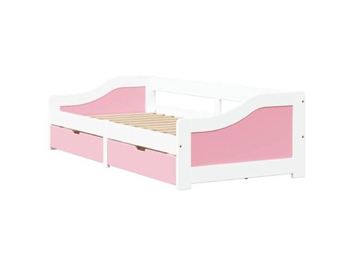 vidaXL Tagesbett mit 2 Schubladen ohne Matratze Weiß Rosa 90x200cm