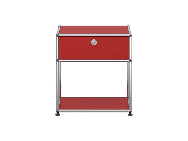 USM Haller Nachtschränkchen M54 rot rubinrot 1 Klapptür oben ohne Schloss 52.3x56.5x37.3 cm