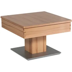 COUCHTISCH Celene 67x67x43 höhenverstellbar;diagonal verschiebbar Kernbuche