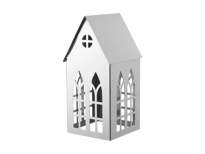 Lene Bjerre Photophore maison Sigrine Argenté, 11,5x11xH23 cm