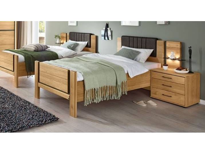 Musterring Einzelbett Sorrent Komfort Eiche teilmassiv 120x190cm modern, höhenverstellbar