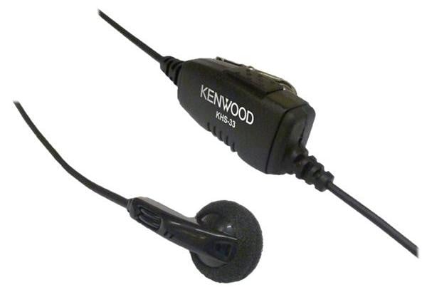Kenwood KHS-33 oordopjes met microfoon en inline PTT-knop, zwart