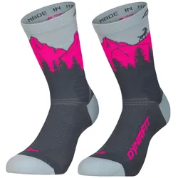 Dynafit, Unisex, Sportsocken, Traverse Crew (43 - 46), Pink, Grau