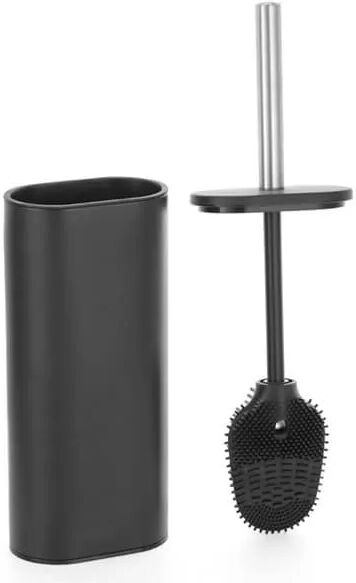 Showerdrape Fortuna Black Stainless Steel Toilet Brush & Holder