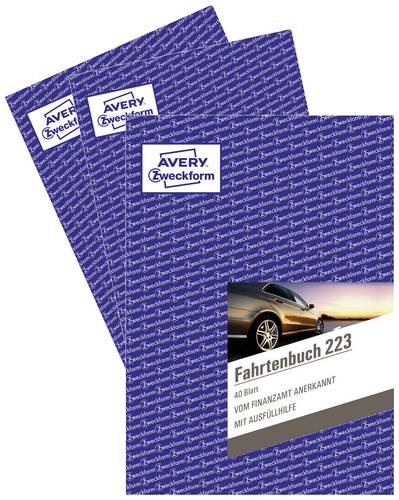 Avery-Zweckform 223-3 DIN A5 Fahrtenbuch Anzahl der Blätter: 40 Weiß 3St.