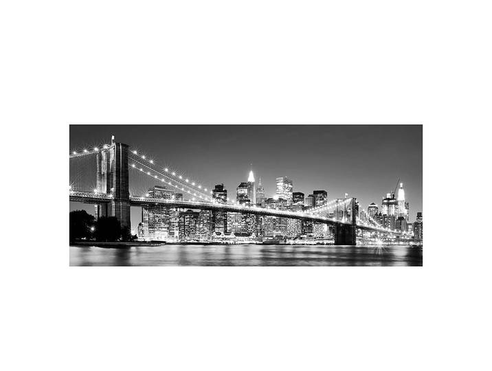 Glasbild New York 80x30 Glas, 4-5mm stark Schwarz/Weiß 80 x 30 x 0cm