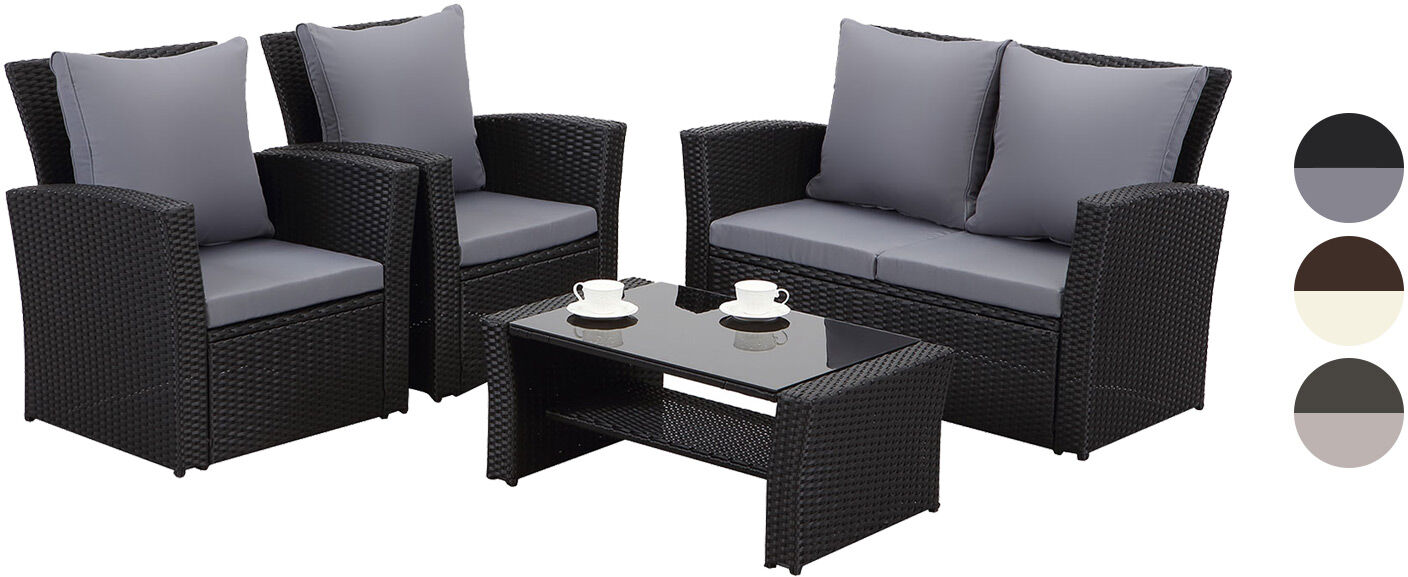 MEXO Gartenmöbel 4-Sitzer Lounge Set inkl. Polster