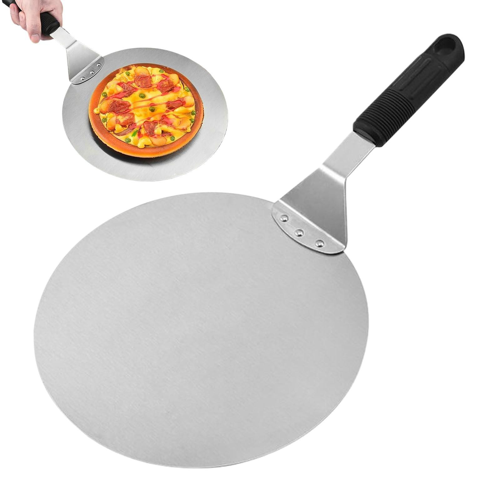 Merkloze roestvrijstalen pizzaspatel en deegschraper